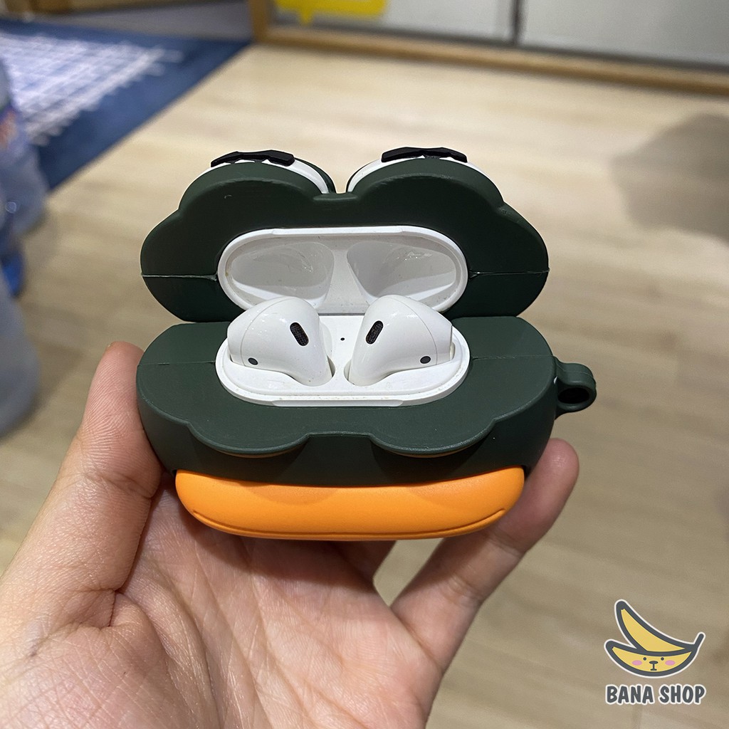 Case vỏ bọc silicon bao hộp sạc tai nghe airpod hình ếch xanh Pepe siêu bựa cho vozer