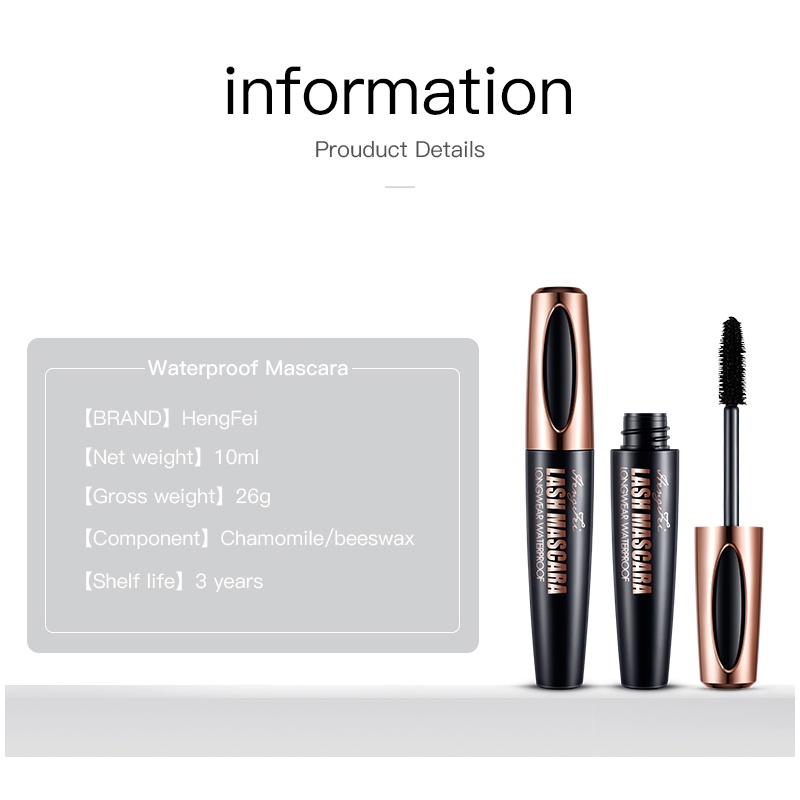 Mascara Sợi Tơ 4D Màu Đen Kháng Nước Chống Mồ Hôi Lâu Trôi Nhanh Khô Chuốt Mi Cong Vút Và Dày Hơn