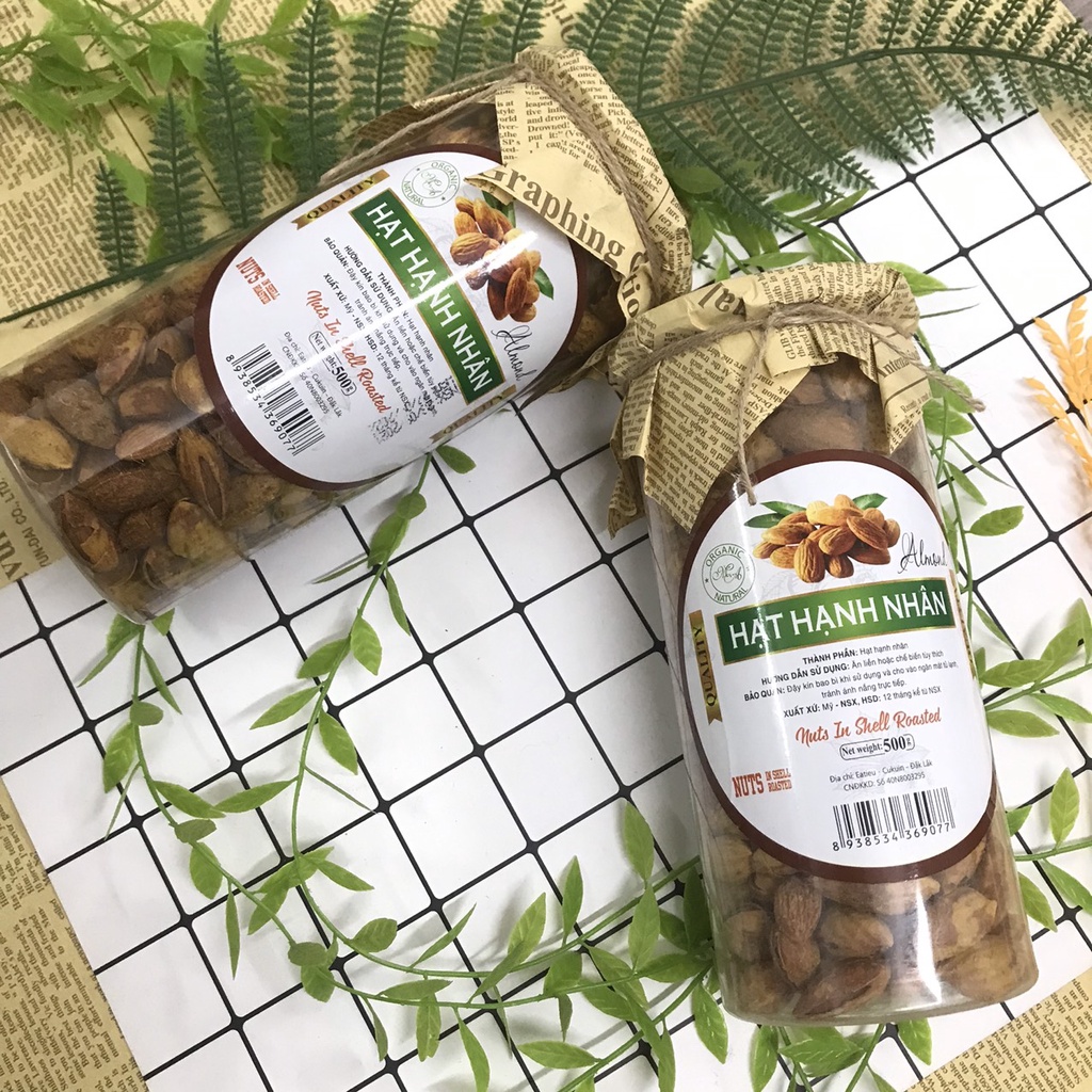 Hạnh Nhân Rang Bơ Vỏ Mỏng 500g/1 hộp (Đồ ăn vặt )