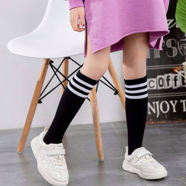 Vớ cotton dài sọc ngang cho bé trai và gái Vớ thể thao cho bé