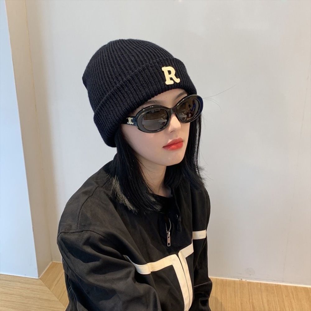 Mũ len dệt kim màu trơn phong cách Hàn Quốc thoải mái thời trang thu đông cho nữ
