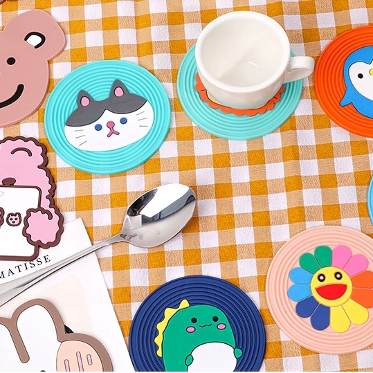 Miếng silicon hình động vật siêu đa năng lót cốc