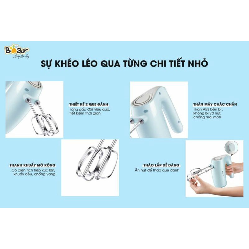 Máy đánh trứng cầm tay Bear DDQ-B02P5 tiện lợi và đảm bảo an toàn tuyệt đối