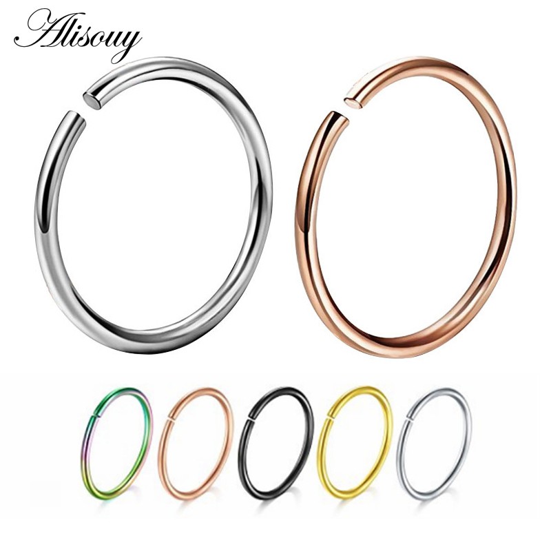 1 Khuyên Mũi Bằng Thép Không Gỉ Mạ Vàng Thời Trang alisouy 20g