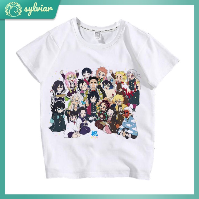 Áo Thun Mùa Hè In Họa Tiết Hoạt Hình Anime Cho Bé 5-10 Tuổi