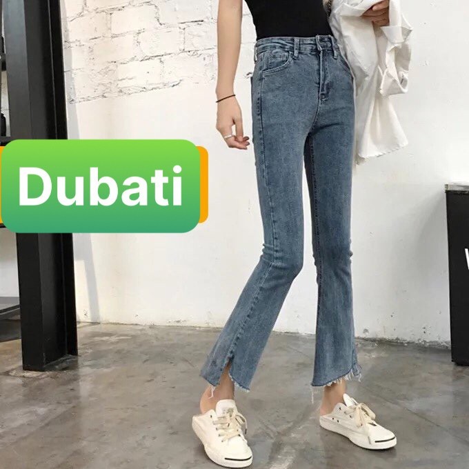 QUẦN JEAN NỮ XANH ỐNG LOE BASS LƯNG CAO NÂNG MÔNG SANG CHẢNH - DB 532- DUBATI FASHION