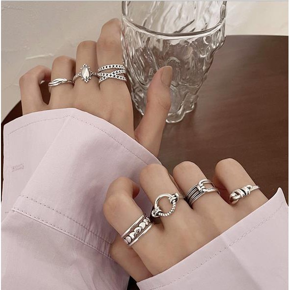 Nhẫn đeo ngón tay nhiều kiểu dáng thời trang tùy chọn Vintage dành cho nam nữ