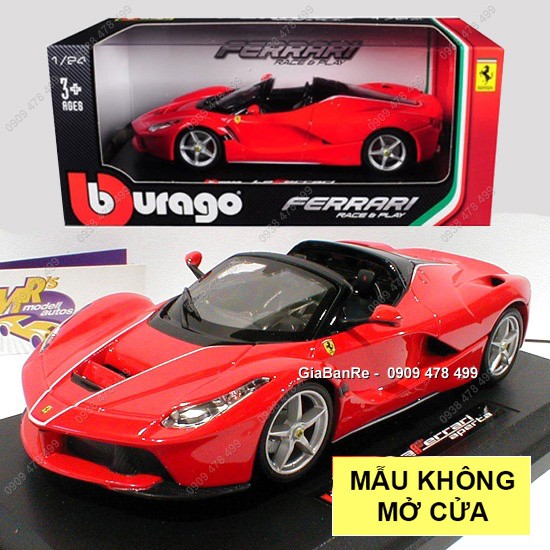 Xe Mô Hình Kim Loại La Ferrari Mui Trần Aperta Tỉ Lệ 1:24 - Bburago - Đỏ - 8182