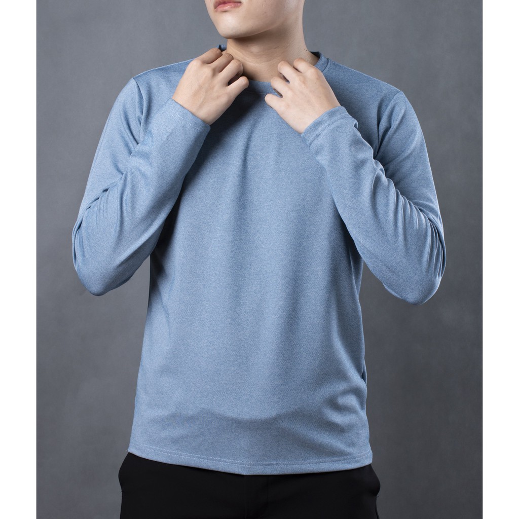 Áo thun dài tay nam cổ tròn LADOS - 9032 với chất vải cotton muối tiêu dày nhưng cực mịn và mát mẻ | BigBuy360 - bigbuy360.vn