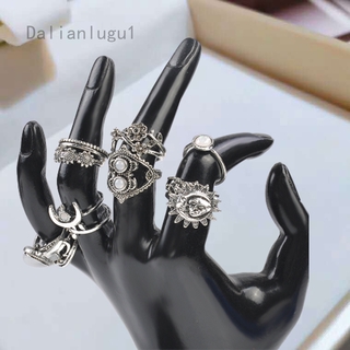 Dalianlugu1 Bộ 14 Nhẫn Đeo Đốt Ngón Tay Hình Mặt Trăng & Mặt Trời