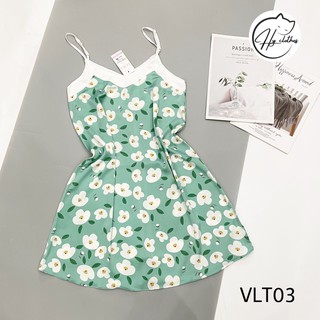 VÁY NGỦ HAI DÂY lụa có size siêu mềm mát 2s