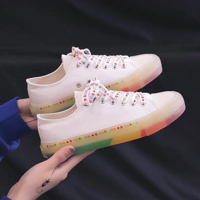 Giầy nữ sneaker cầu vồng sắc màu