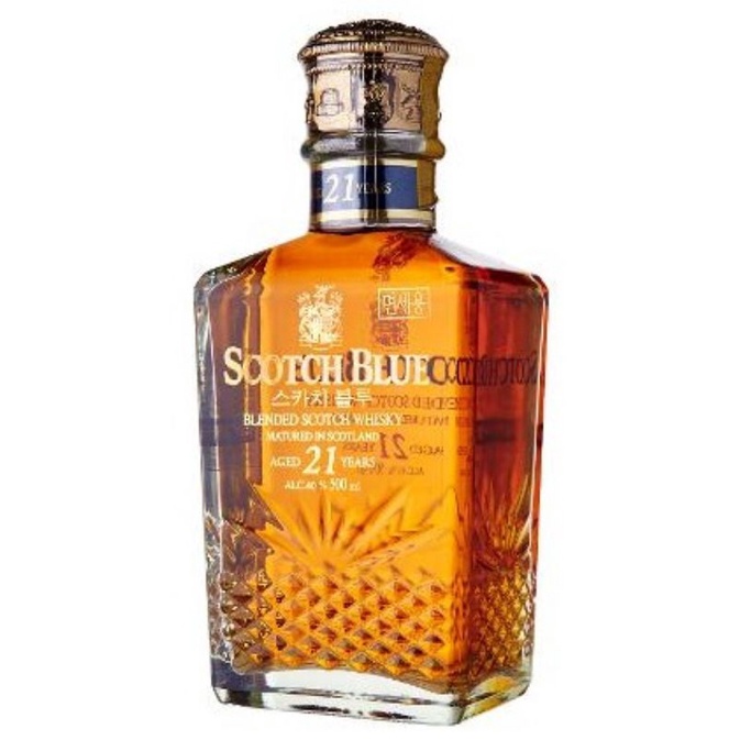 Vỏ Chai Rượu Scotblue 21 Mạ Vàng Xuất Xứ Hàn Quốc 450ml Cực Đẹp Và Sang Trọng.