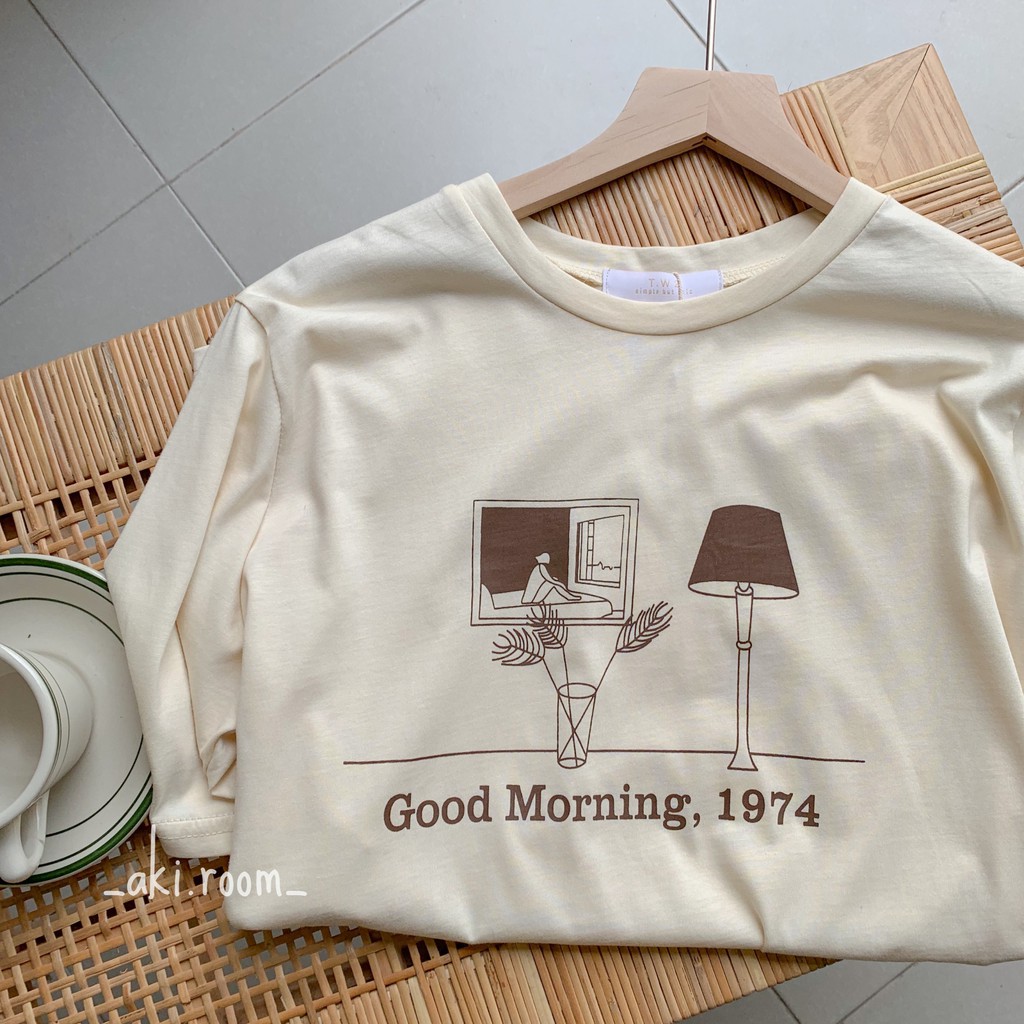 Áo pull cộc tay hình Good Morning