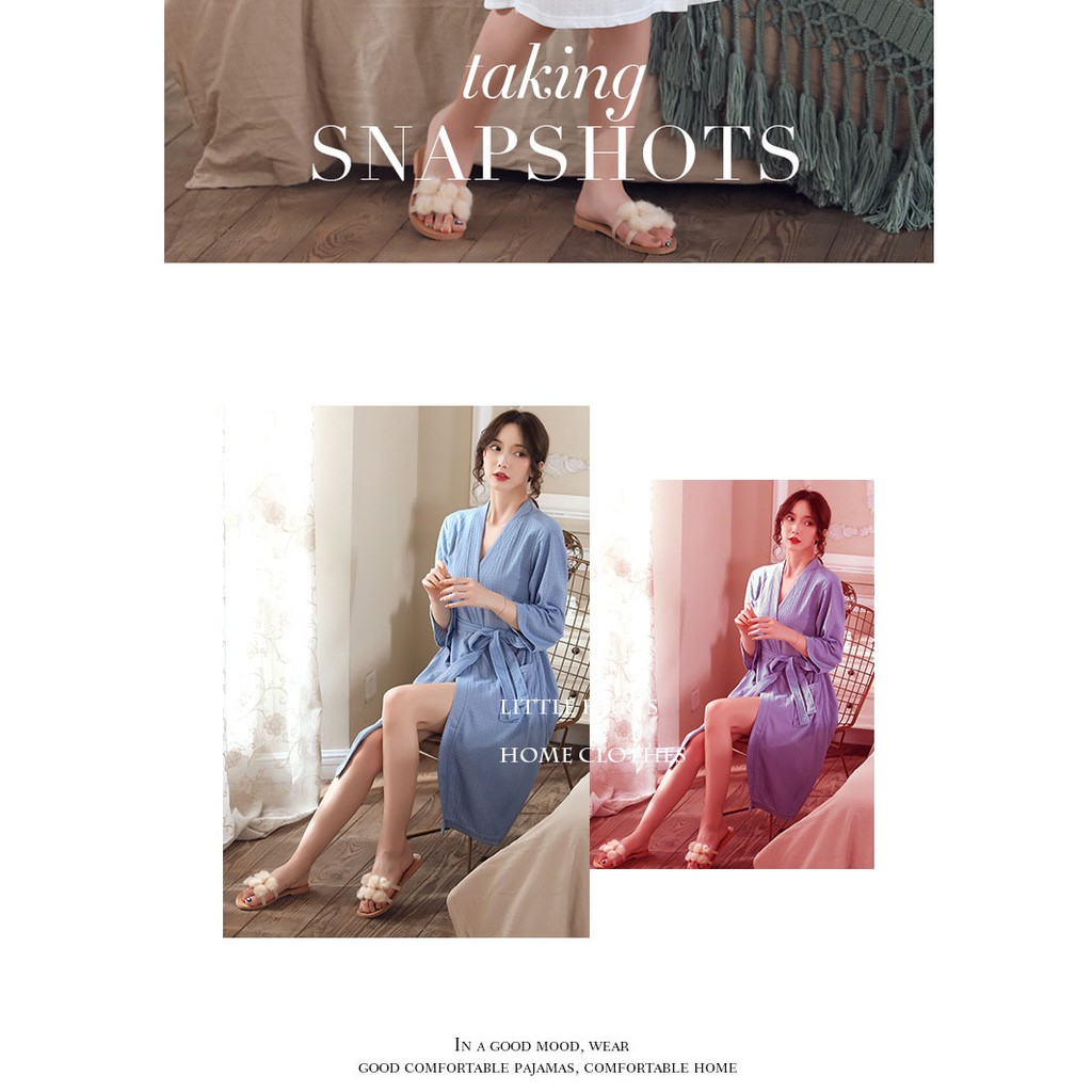 Áo choàng tắm thắt dây cột eo sang trọng cotton siêu mịn | BigBuy360 - bigbuy360.vn