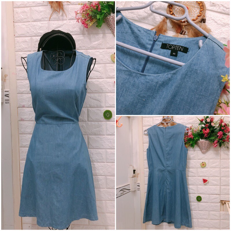Đầm denim xinh giá rẻ dưới 60 kg