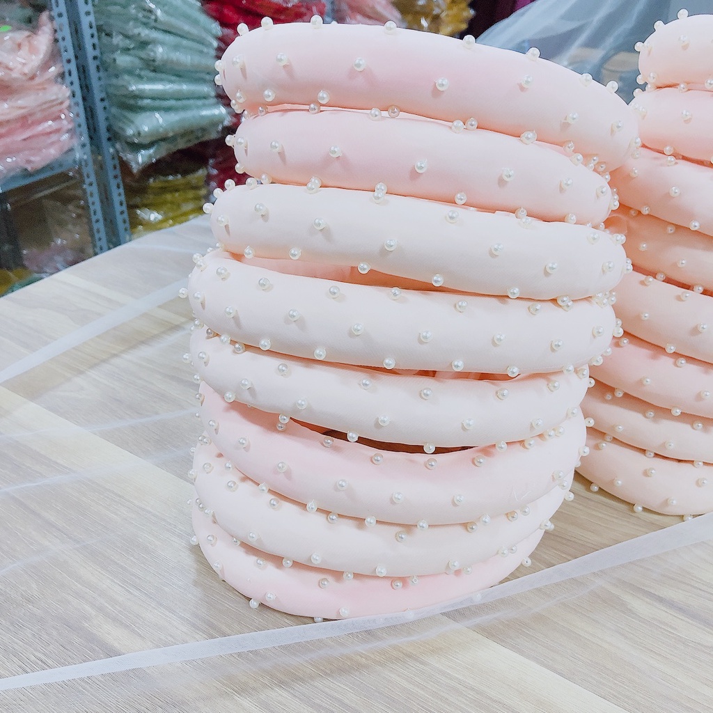 Mấn tròn đính hạt siêu xinh màu hồng