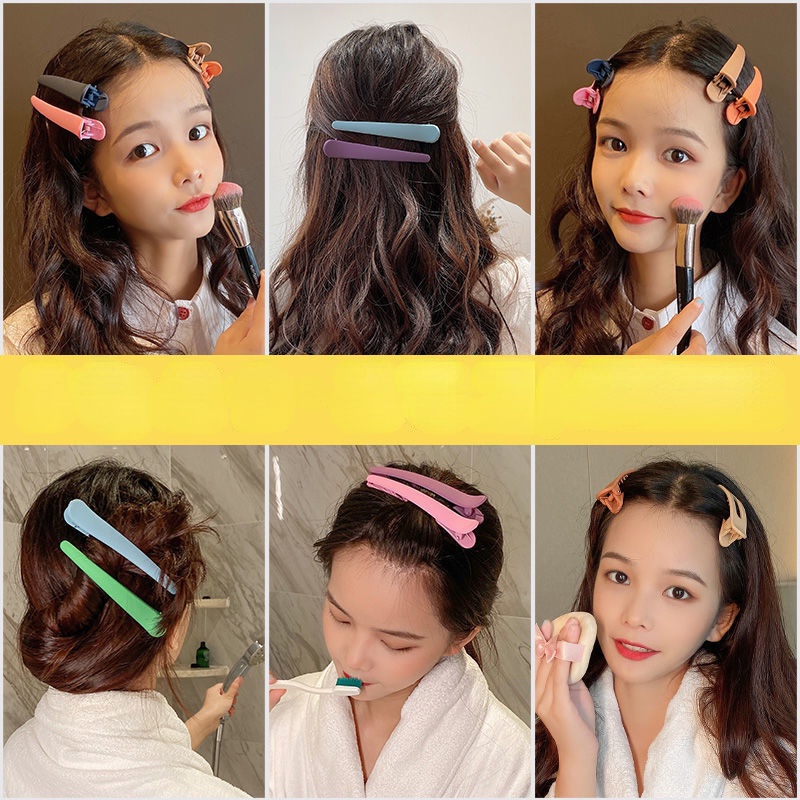 Kẹp tóc mỏ vịt bản lớn không để lại dấu vết nhiều màu tự chọn