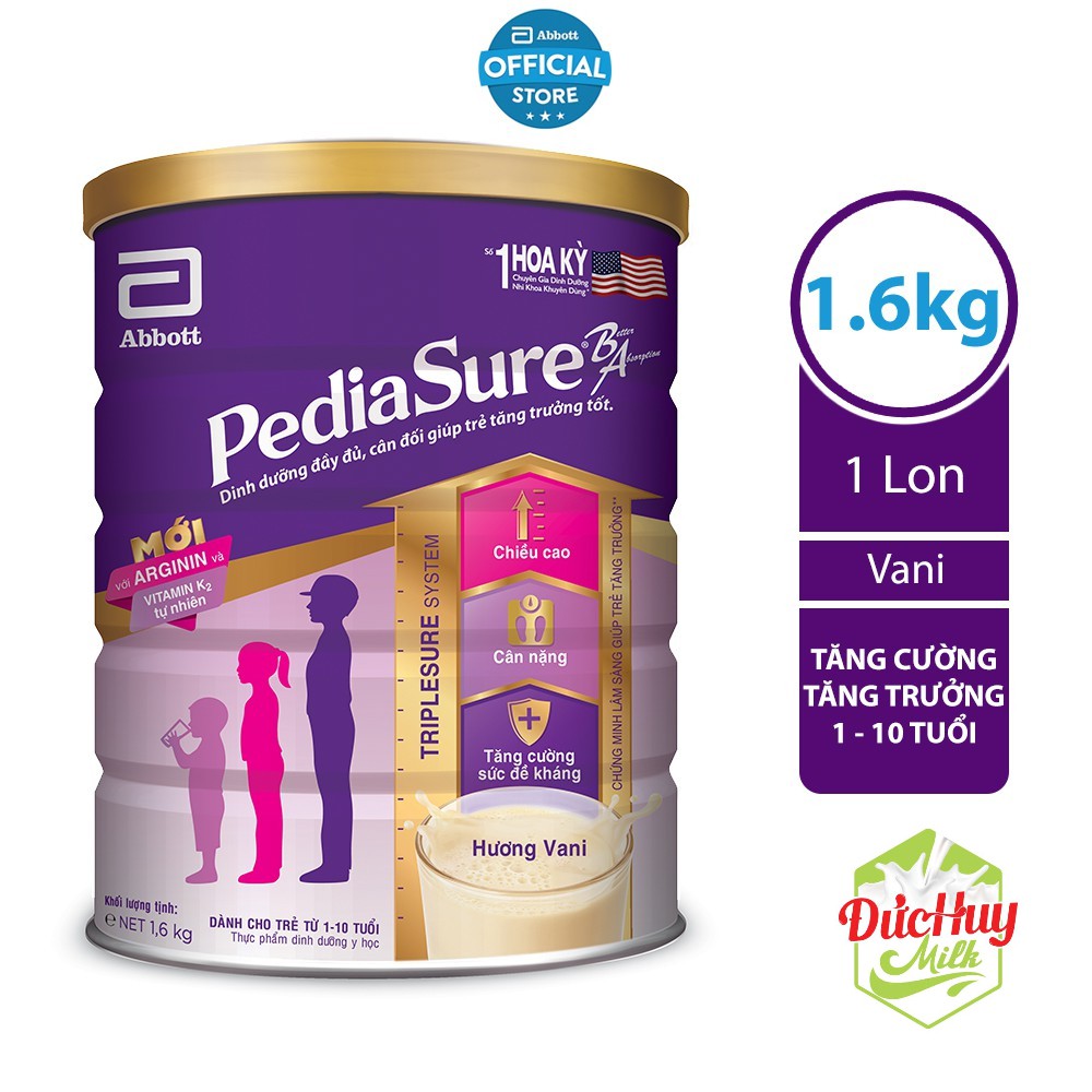 Sữa bột Abbott Pediasure 1.6kg[Date 12/2023]_Duchuymilk