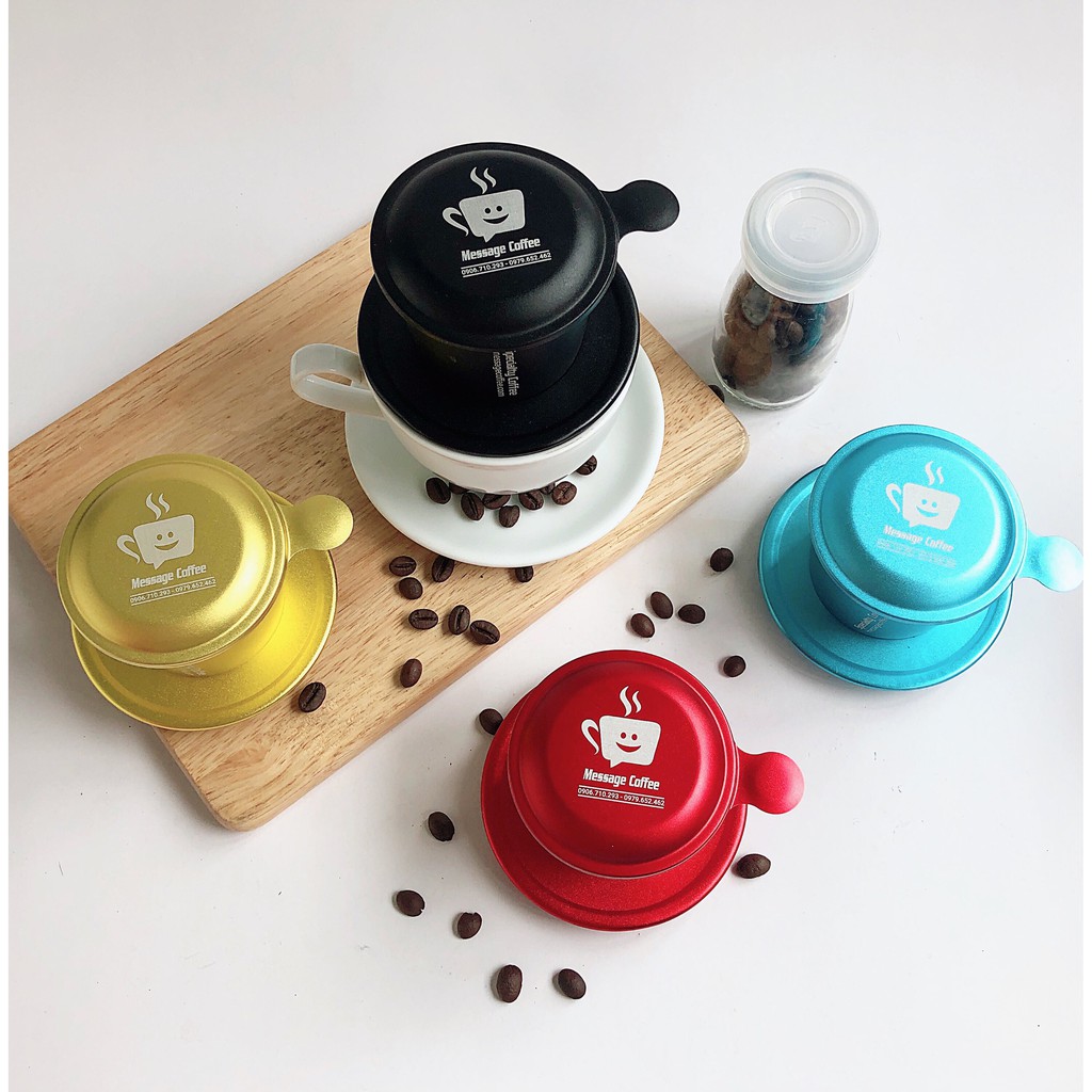 Phin pha cà phê phin màu anode chất lượng, sang, phin nhôm pha cafe cao cấp từ Message Coffee | BigBuy360 - bigbuy360.vn