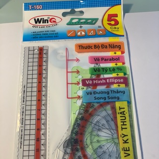 Combo Bộ 5 Thước Vẽ Kỹ Thuật WinQ