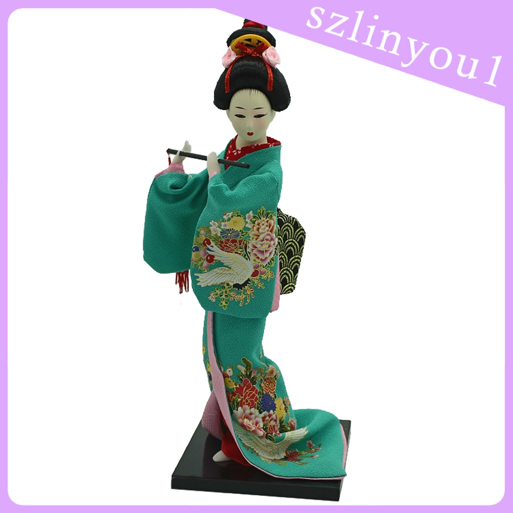 Búp Bê Geisha Lady Mặc Kimono 12inch Trang Trí Nhà Cửa