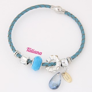 vòng Tay Charm Da Đính Phụ Kiện - Tatiana - VD2234 (Xanh)