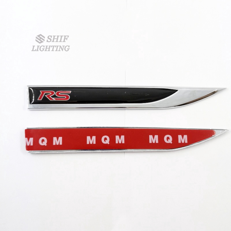 Bộ 2 Miếng Dán Logo Rs Honda Ford Bằng Kim Loại