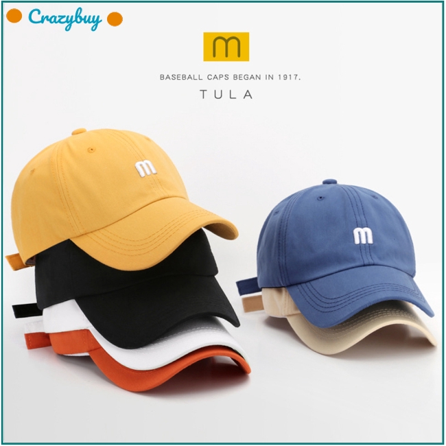 Mũ Lưỡi Trai Trơn Màu Thêu Chữ M