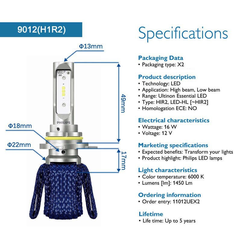 BÓNG ĐÈN Ô TÔ PHILIPS BÓNG ĐÈN XE HƠI LED COS PHA PHILIPS HIR2 11012UEX2