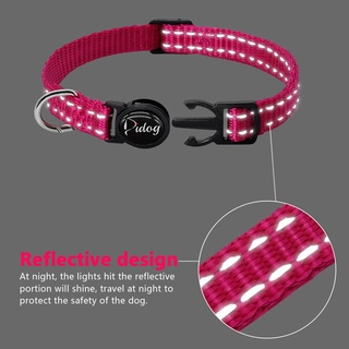 Vòng Cổ Nylon Màu Phản Quang Gắn Thẻ Tên Có Thể Điều Chỉnh Kèm Dây Đeo Cổ Dùng Cho Thú Cưng