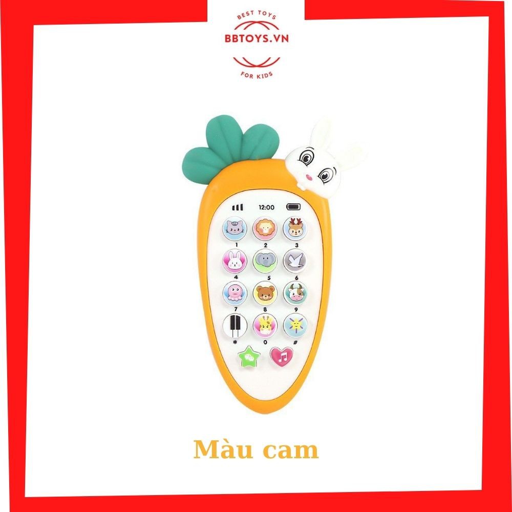 Đồ chơi Điện thoại thỏ cà rốt cho bé có nhạc và đèn (kèm 3 pin AAA) (MS: DT05)
