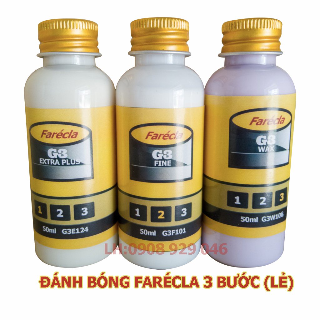Xi đánh bóng, dung dịch đánh bóng 3 bước Farecla cho Epoxy resin và ôtô chuyên dụng