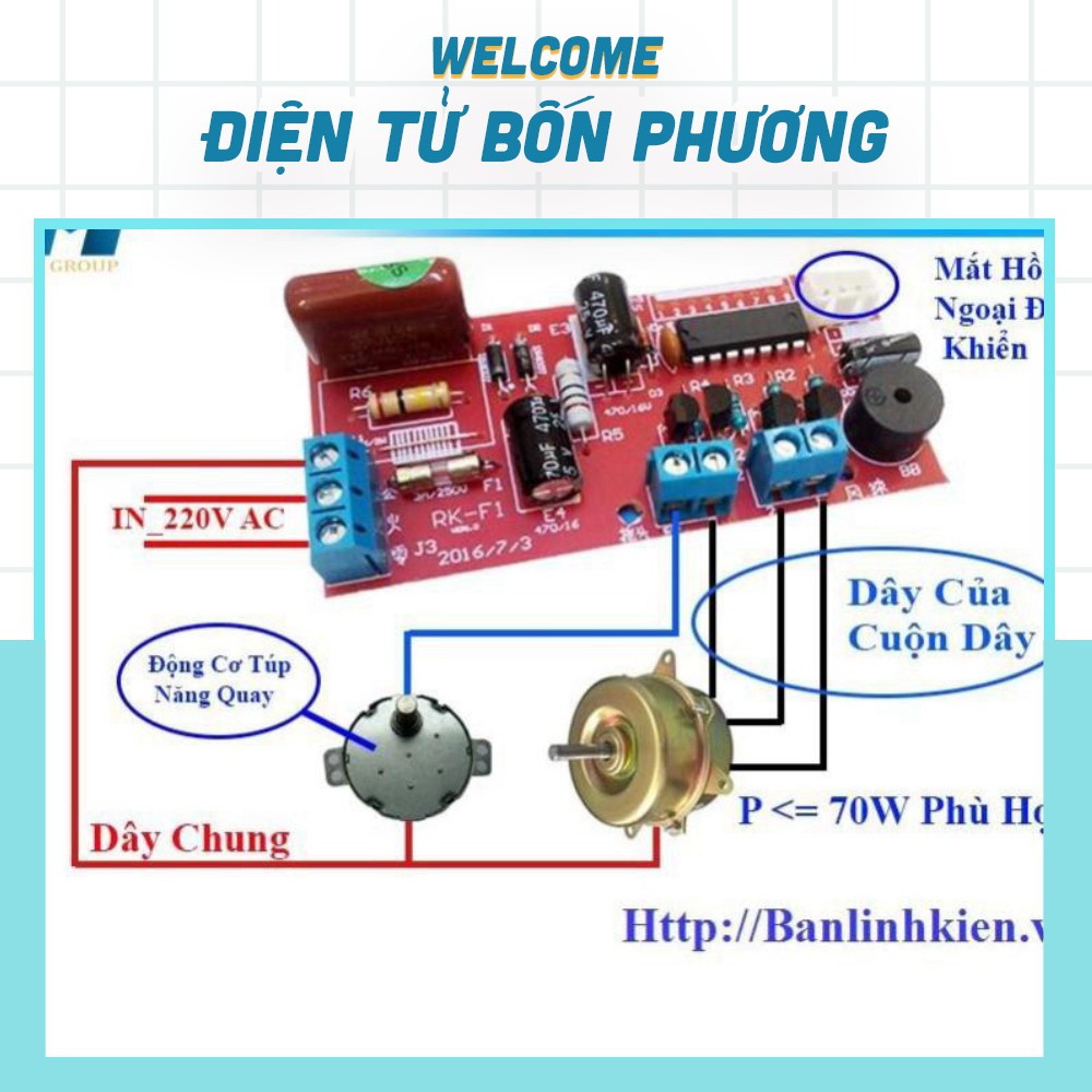 Bộ Điều Khiển Quạt Từ Xa QT-311 (Chế Quạt Thường Thành Từ Xa)