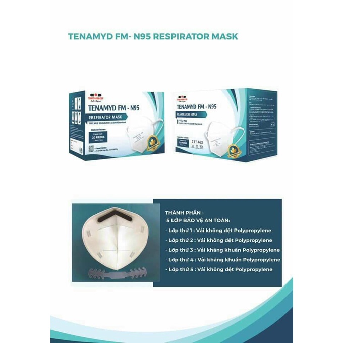 KHẨU TRANG KHÁNG KHUẨN N95 TENAMYD