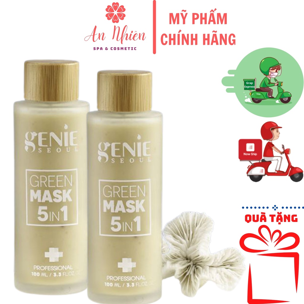 Mặt Nạ Tẩy Da Chết Genie, Mặt Nạ Tẩy Tế Bào Chết Green Mask 5 in 1 Genie 100ml An Nhiên Cosmetic