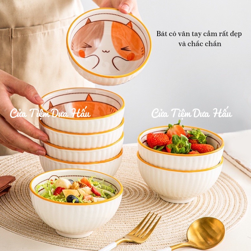 Bộ bát đĩa ăn cơm gốm sứ hình thú dễ thương, Bát đĩa decor đẹp - Baby Galaxy Official