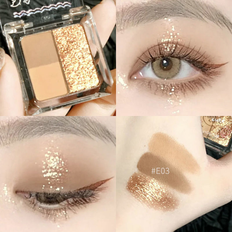 [Hàng mới về] Bảng Phấn Mắt Ba Màu Lì Và Ánh Nhũ Kim Tuyến Kết Hợp Thời Trang | BigBuy360 - bigbuy360.vn