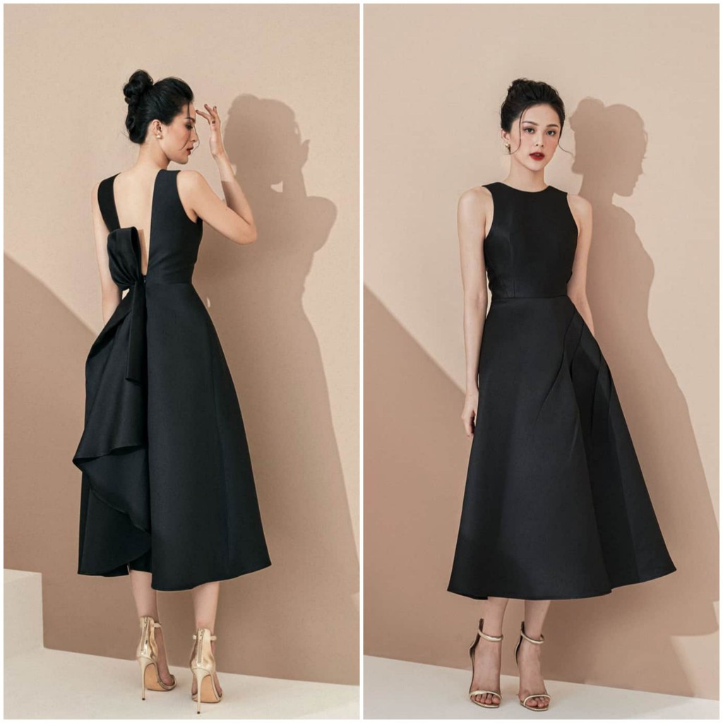 Đầm dự tiệc dáng xòe sang trọng thiết kế hở lưng Blue | BigBuy360 - bigbuy360.vn