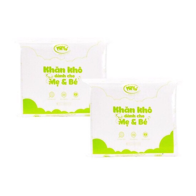 (Hàng mới) Combo 15 bịch khăn khô 260g VÀ 10 bịch khăn khô 600g MIPBI MẸ và BÉ