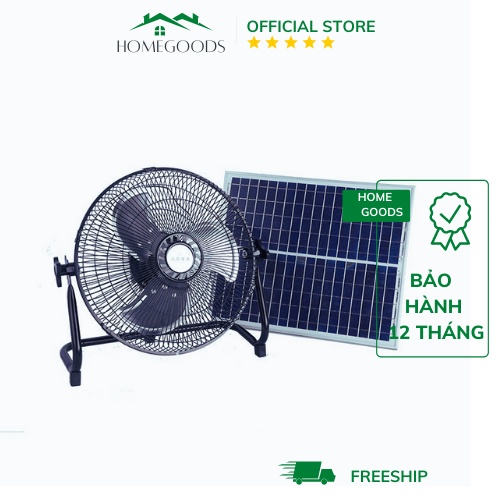 Quạt Tích Điện Năng Lượng Mặt Trời Solar Fan Dáng Quỳ 12000mah, Pin Mặt Trời 12w - Home Goods Picnic
