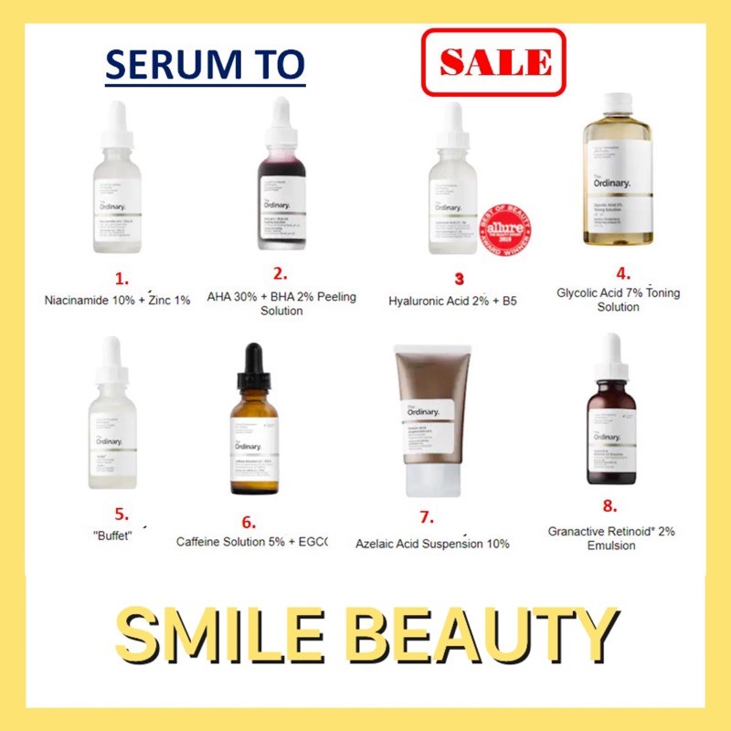 Tinh chất Serum dưỡng da The ordinary các loại