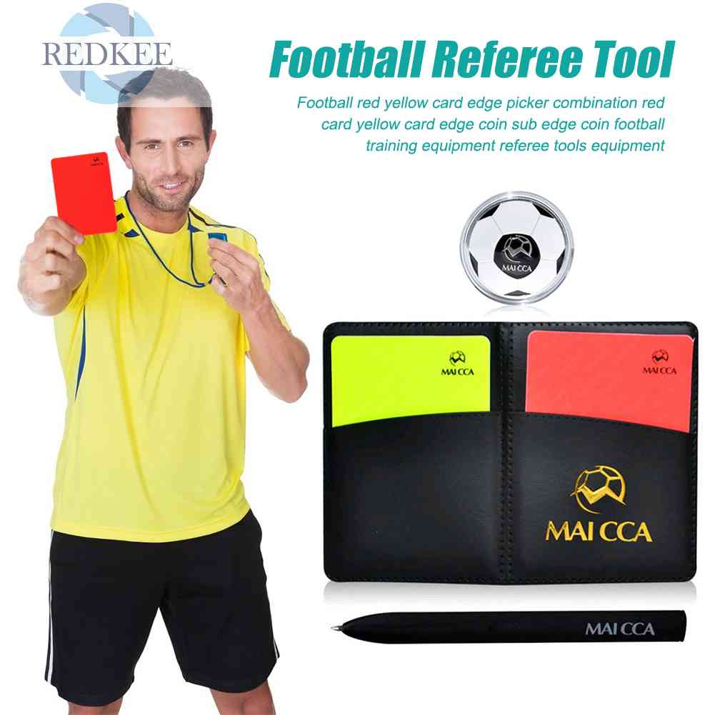 1 Bộ Thẻ Đồng Xu Vàng / Đỏ Cho Trọng Tài Bóng Đá