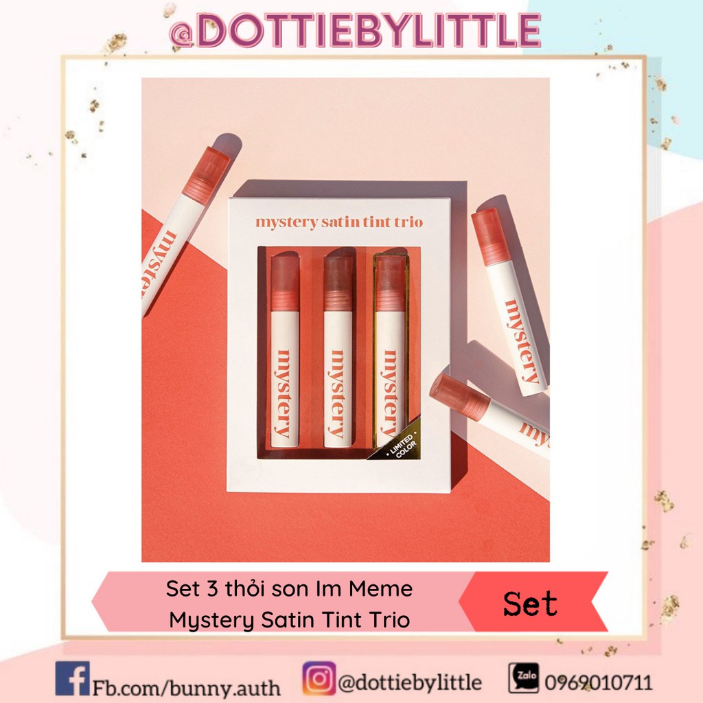 [ĐỦ BILL] Set son Im Meme Mystery Satin Tint Trio