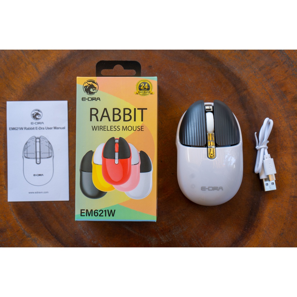 Chuột không dây Bluetooth/ Wireless E-Dra EM621W Rabbit BH 2 năm chính hãng