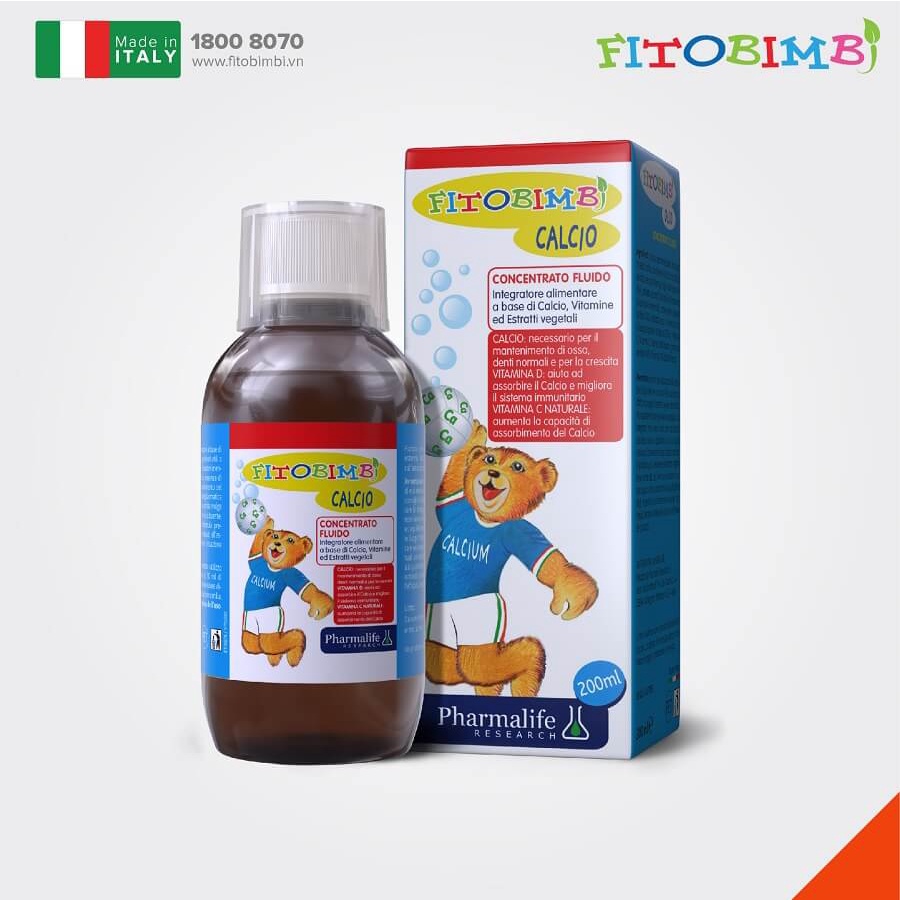 Fitobimbi Calcio- bổ sung canxi và vitamin D, GIúp phát triển chiều cao tối đa cho trẻ, giúp xương, răng chắc khỏe