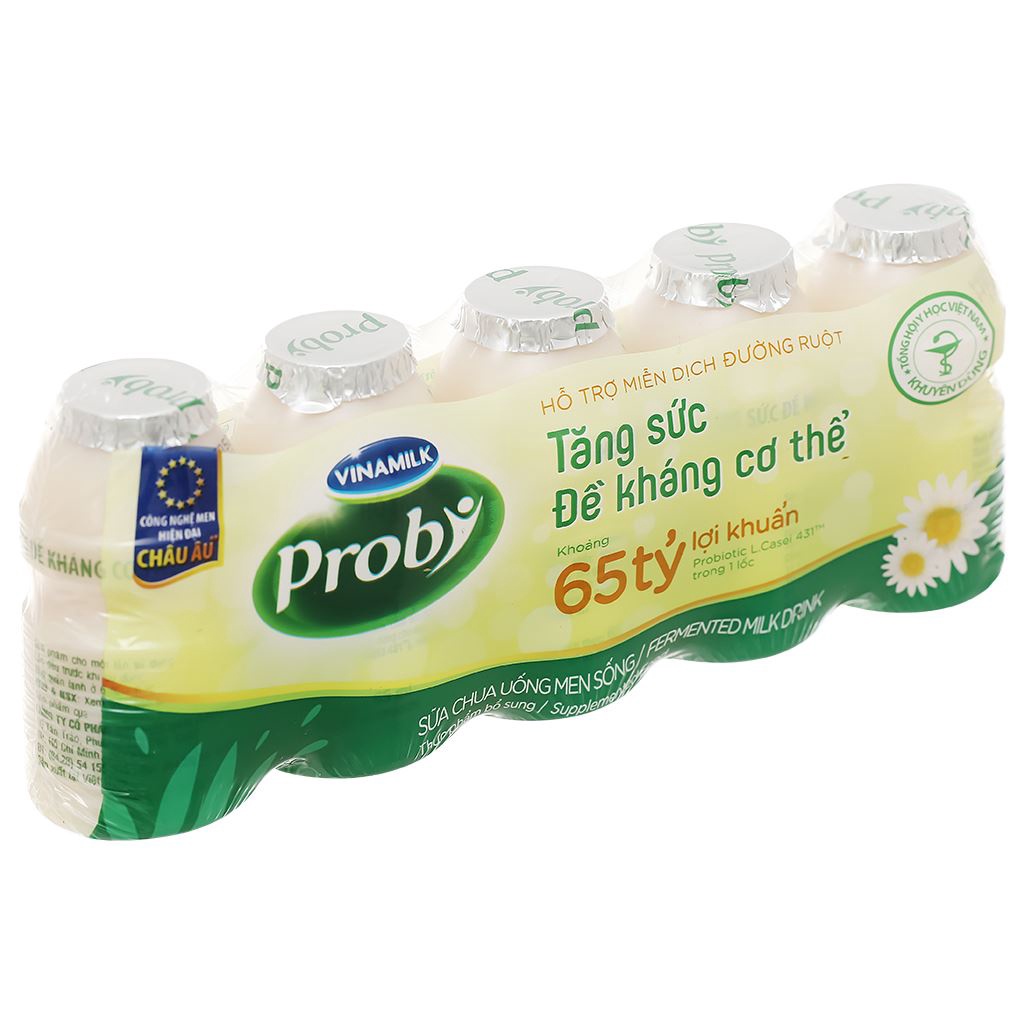 SỮA CHUA UỐNG PROBI CÓ ĐƯỜNG - LỐC 5 CHAI 65ML