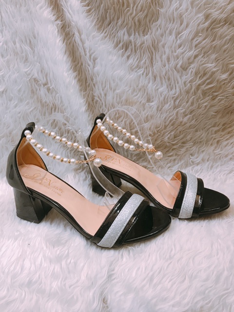 [ Ảnh Thật ] Giày Cao Gót 5p quai viền kim tuyến