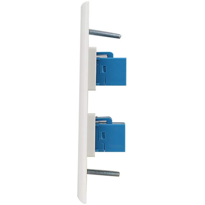 Tấm tường Ethernet Tấm tường 4 cổng Nữ-Nữ Tương thích với các thiết bị Ethernet Cat7 '6 '6E '5 '5E -Màu xanh lam