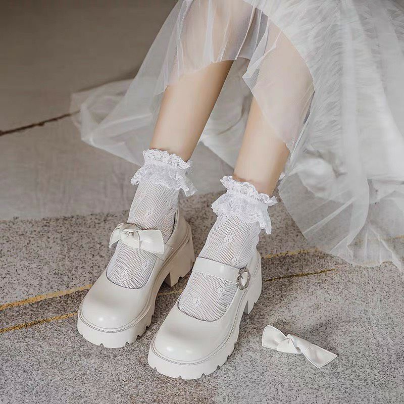 Bowie Platform Mary Jane - Giày da bò nữ  - Giày Mary Jane đế xuồng có nơ